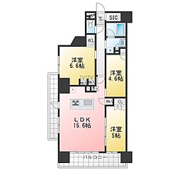 レーベン川口元郷タワー&レジデンス 3LDKの間取図画像