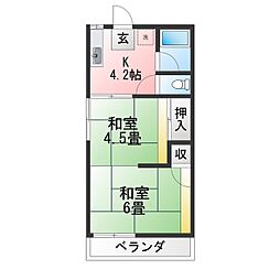 第2グリーンハイツ 2Kの間取図画像