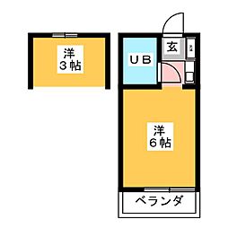 ハイツシャトー ワンルームの間取図画像