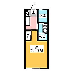 ピュアメゾン川口芝 1Kの間取図画像