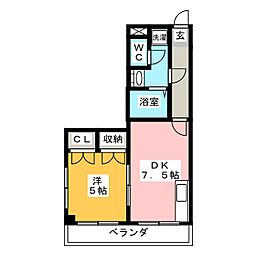 プラザドゥエル 1DKの間取図画像