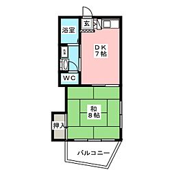 メゾン福寿 1DKの間取図画像