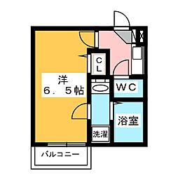 ラパーチェプリモ 1Kの間取図画像