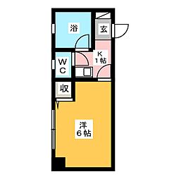 アイアイレジデンス川口 1Kの間取図画像