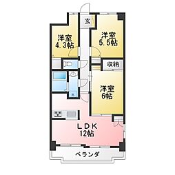 メゾンドセリエ 3LDKの間取図画像