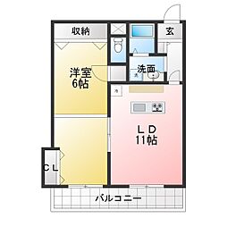 芝園ハイツ2号棟 3LDKの間取図画像