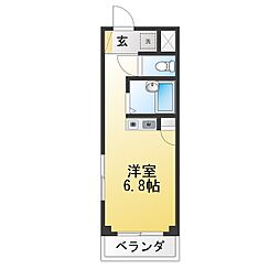 蕨パークプラザC棟 ワンルームの間取図画像