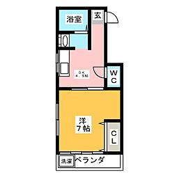 エルムハイツ 1DKの間取図画像