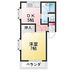 ツインズハウス 1DKの間取図画像