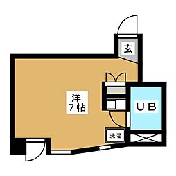 朝霞ロイヤルコーポ ワンルームの間取図画像
