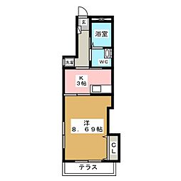 コンフォート-T 1Kの間取図画像