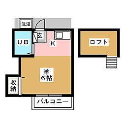 ホワイトキャッスル ワンルームの間取図画像