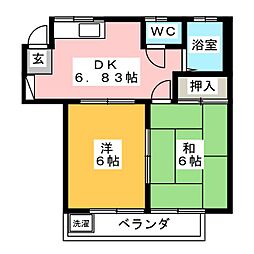 ソワール豊嶋 2DKの間取図画像
