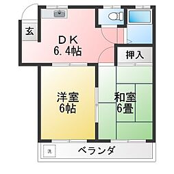 ソワール豊嶋 2DKの間取図画像