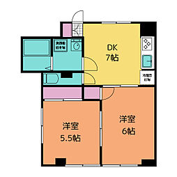 ハウス.TM 2DKの間取図画像