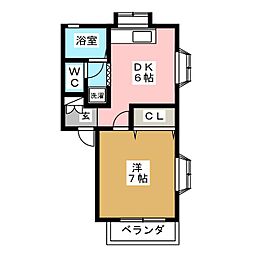 ツインズハウス2 1DKの間取図画像