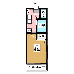 アミティエ 1Kの間取図画像