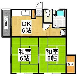 ハイムウチノ 2DKの間取図画像