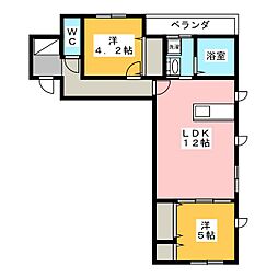 シェールポン 2LDKの間取図画像