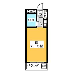 グリーンラークひばり北 1Kの間取図画像