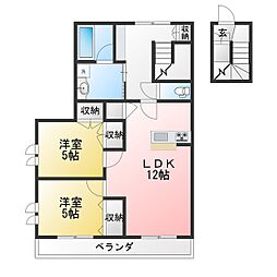 Gurander Sophia I 2LDKの間取図画像