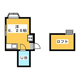 ハイツひばりヶ丘 ワンルームの間取図画像