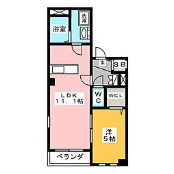 リバーサイドテラス青砥 1LDKの間取図画像