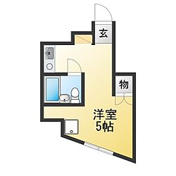 フェスティナ・レンテSATO ワンルームの間取図画像