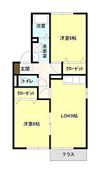 ディアコートA 2LDKの間取図画像