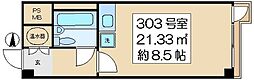 コーポ鎧 1Kの間取図画像