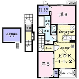 ヴェスタ 2LDKの間取図画像