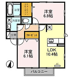 アクシス南大塚 2LDKの間取図画像