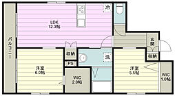 ダンケ 2LDKの間取図画像