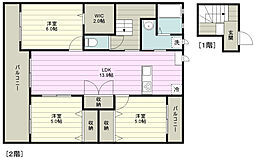 ダンケ 3LDKの間取図画像