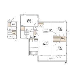 (仮称)川越市豊田町メゾン 3LDKの間取図画像