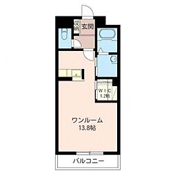 カトリエーム ワンルームの間取図画像
