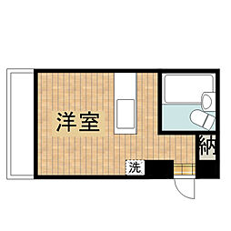 三幸アビタシオン ワンルームの間取図画像