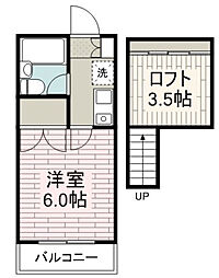 リエス川越岸町 1Kの間取図画像