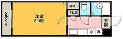 メゾン・クレセール 1Kの間取図画像