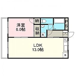 双美館 1LDKの間取図画像