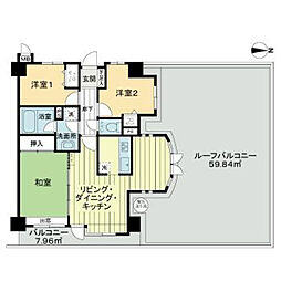 ライオンズマンション川越南古谷 2LDKの間取図画像