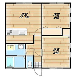 フローレンス川上参号館 2LDKの間取図画像