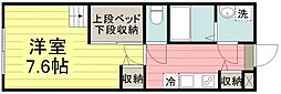 ジェニアル 1Kの間取図画像