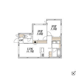 Sanctuary Garden 2LDKの間取図画像