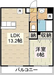 アルベージュ 1LDKの間取図画像