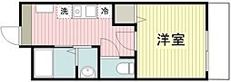 MELDIA新河岸 1Kの間取図画像
