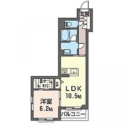 シエルエトワール 1LDKの間取図画像