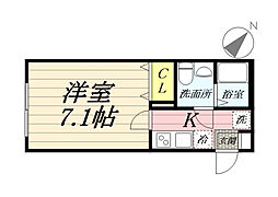 川越市南大塚1丁目アパート 1Kの間取図画像