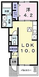 エトワールB 1LDKの間取図画像