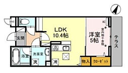 ONARIGOTEN-D 1LDKの間取図画像